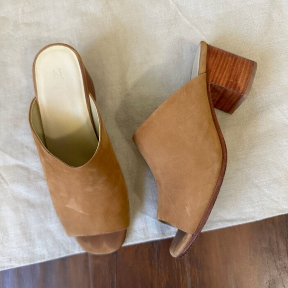 NISOLO Open-Toe Paloma Mules Heeled Sandals in Sand - Picture 3 of 14